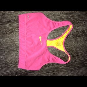 Pink nike sports bra racer back